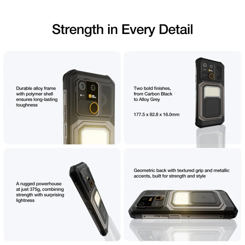 AGM G3 | Rugged Smartphone | 12GB+512GB | 10000mAh Battery | 5W Speaker 116dB  | 50MP Front Camera | 120Hz Display | IP68 IP69K | Wireless Charging - Image 3