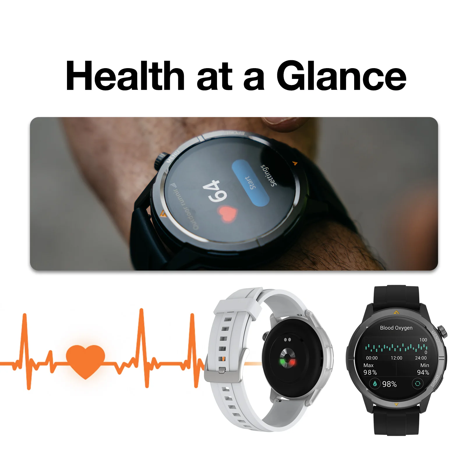 AGM Legion | Rugged | AMOLED | Health Monitoring | Multi-Sport | 5 ATM | Long Lasting Battery | GPS | Compass - Image 7