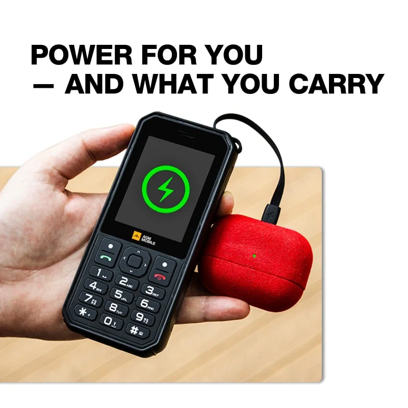 AGM M11|Rugged Power Bank Phone|Wired Reverse Charging|4G LTE|4000mAh Battery|WiFi Hotspot|FM Radio|3.5mm Jack|IP68&IP69K | WaterProof - Image 3