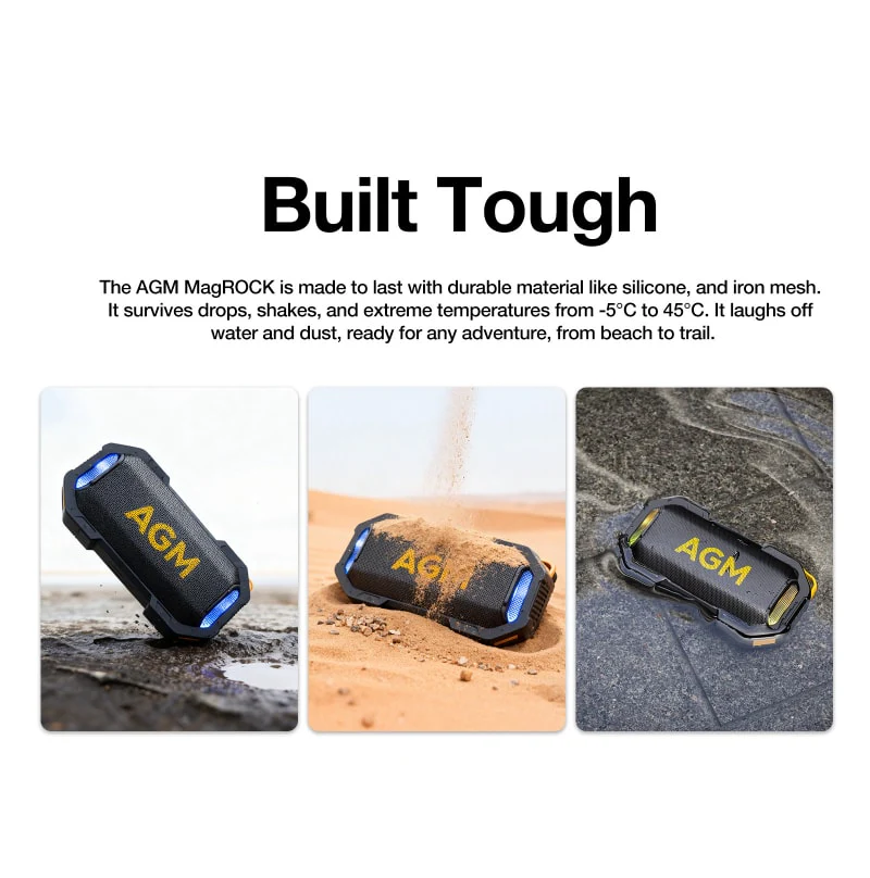 AGM MAG ROCK | Magnetic Bluetooth Speaker | IPX7 Waterproof | Floatable | 8W Powerful Sound | RGB Party Lights - Image 4