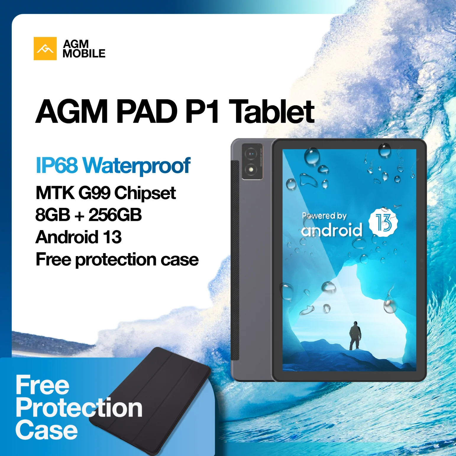 AGM PAD P1 | 4G LTE Waterproof Tablet | Powerful Chipset | Lightweight | 2K Resolution Display | Big Battery | Android 13 - Image 10