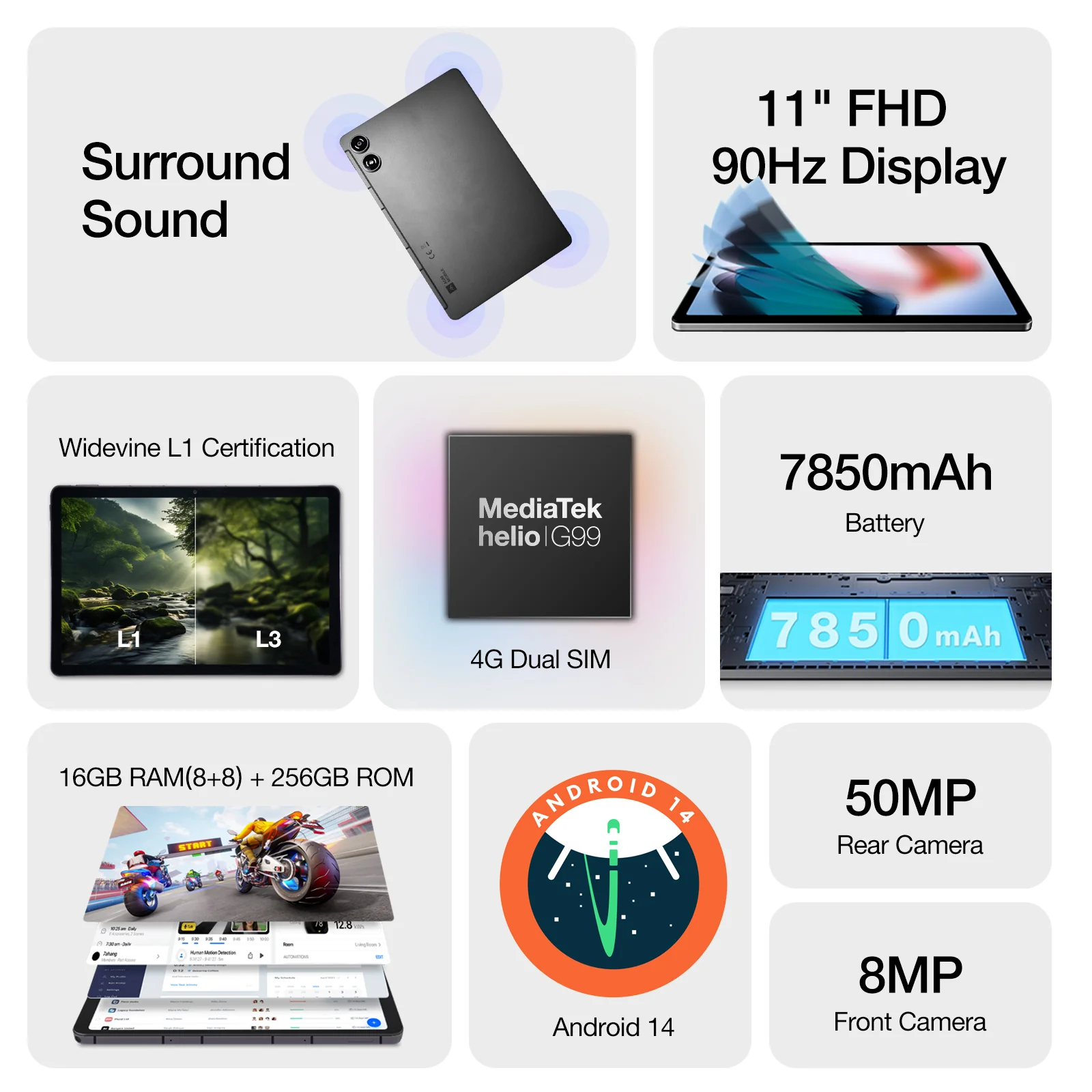 AGM PAD P2 | 4G LTE | Light & Thin | Widevine L1 | Powerful Chipset | Android 14 - Image 4