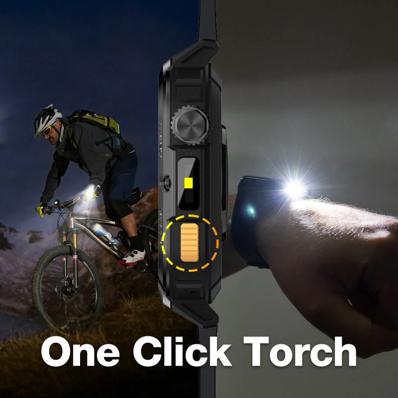 AGM Legion 3 | Smart Watch | AMOLED Display | 500mAh Battery| Bluetooth Call | Heart Rate Monitor | 5ATM Waterproof | LED Flashlight | Square Rugged Sport Watch - Image 10